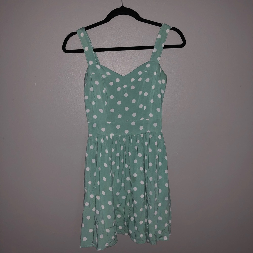 minkpink polka dot mint dress